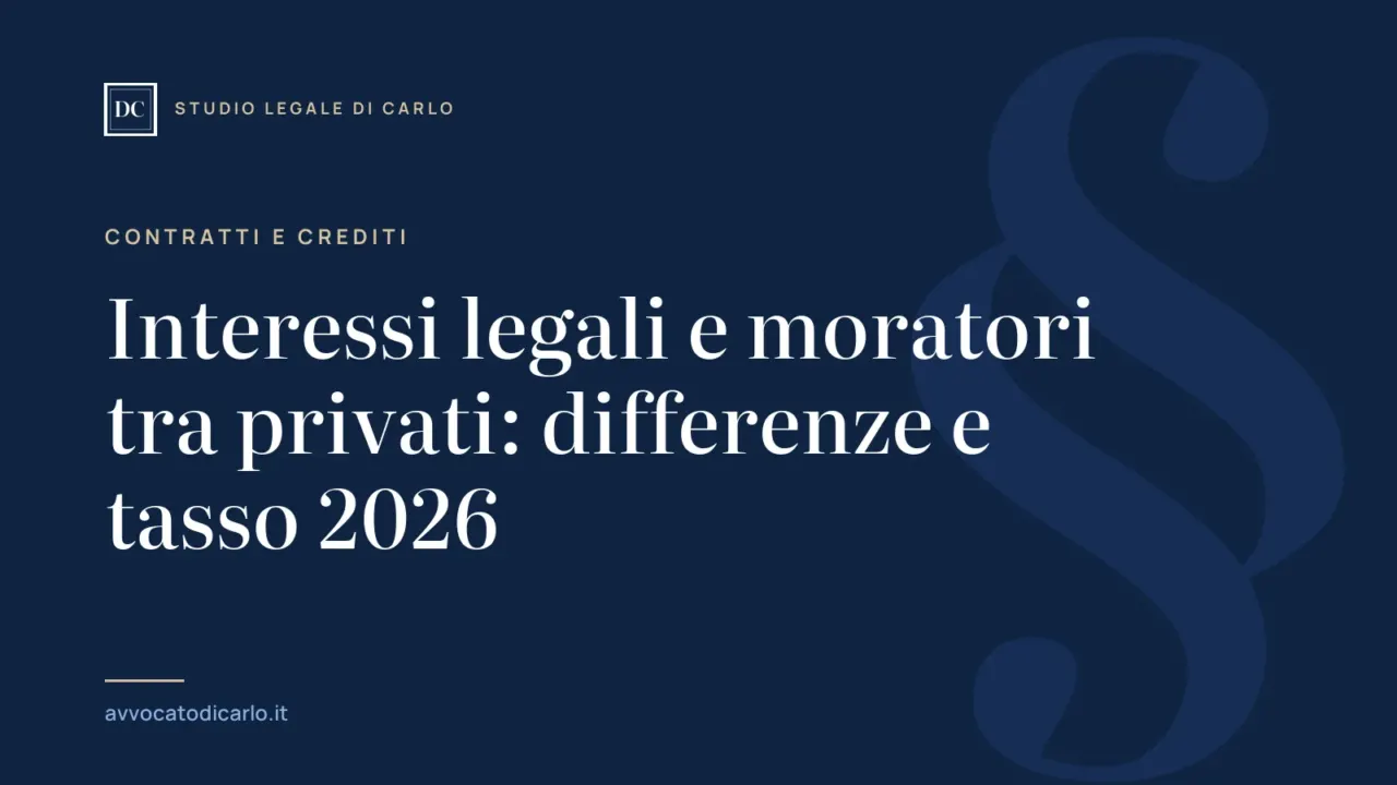 Interessi legali e moratori tra privati: differenze e tasso 2026