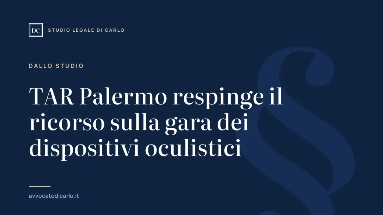 TAR Palermo respinge il ricorso sulla gara dei dispositivi oculistici