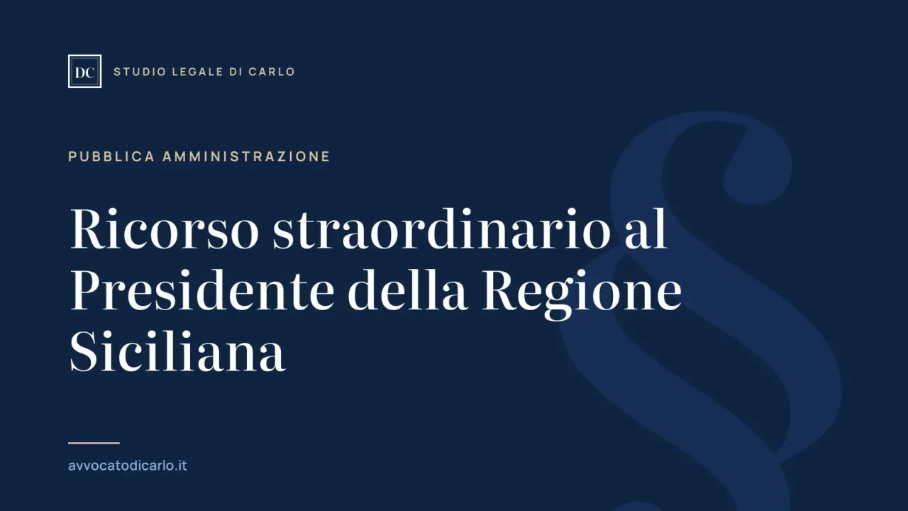 Ricorso straordinario al Presidente della Regione Siciliana